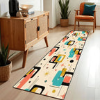 Mid-Century Modern Abstract Geometry Runner Rug