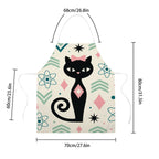 Mid-Century Modern Cat Print Kitchen Apron