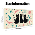 Mid-Century Modern Atomic Cat Trio Extended Mouse Pad