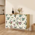 Mid-Century Modern Boomerang Motif Storage Cabinet