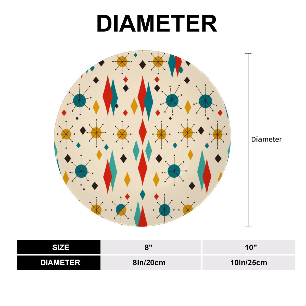 Mid-Century Geometric Ceramic Decorative Plate
