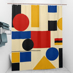 Bauhaus Geometric Shower Curtain, 60 × 72 in