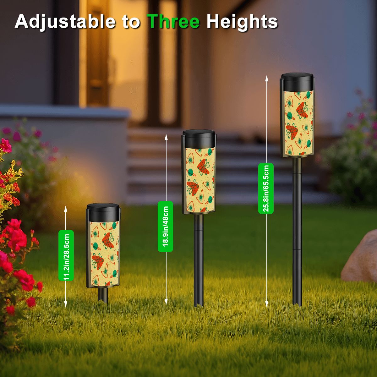 Mid-Century Boomerang Solar Garden Light Set