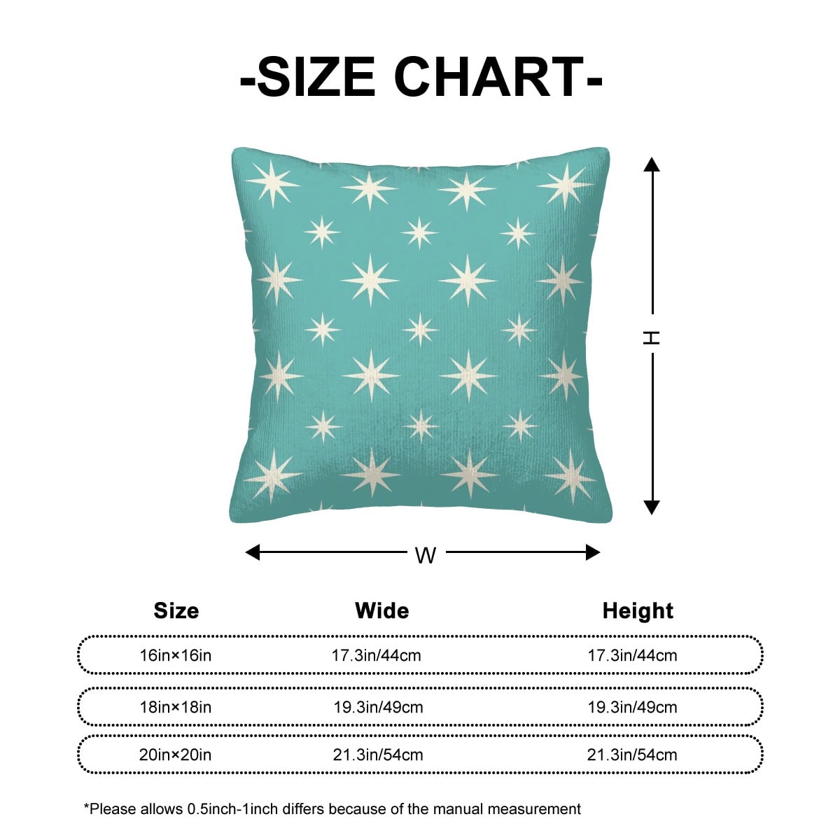 Teal Starburst Mid-Century Modern Corduroy Throw Pillow