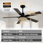 Atomic Starburst 42-Inch Ceiling Fan with Light