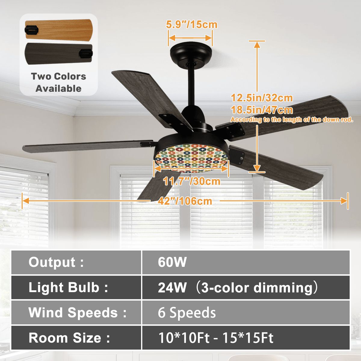 Atomic Starburst 42-Inch Ceiling Fan with Light