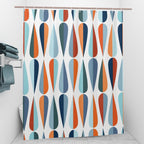 Mid-Century Modern Abstract Geometric Shower Curtain, 60 × 72 in
