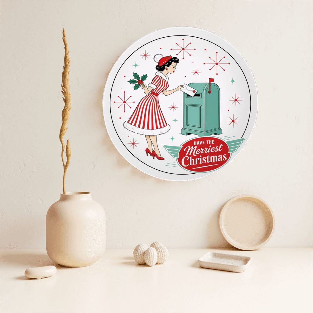 Mid-Century Modern Merriest Christmas Ceramic Decorative Plate