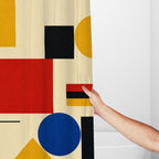 Bauhaus Geometric Shower Curtain, 60 × 72 in