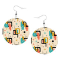 Mod Abstract Round Earrings | Mid-Century Modern Statement Drops