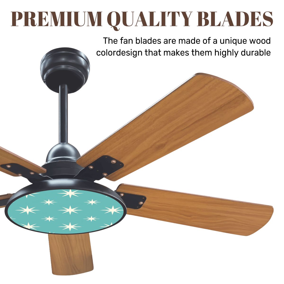 Turquoise Starburst 42-Inch Ceiling Fan with Light