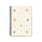 Mid-Century Modern Atomic Starburst Spiral Notebook