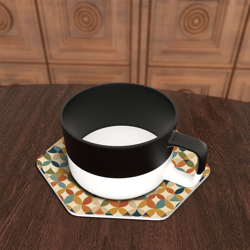 Mid-Century Modern Geometric Hexagon Coaster Set