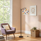 Bauhaus Color-Block Arc Floor Lamp