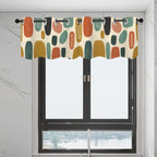 Mid-Century Modern Window Valance — Organic Pebble Repeat, 2 Panels (52"×18")